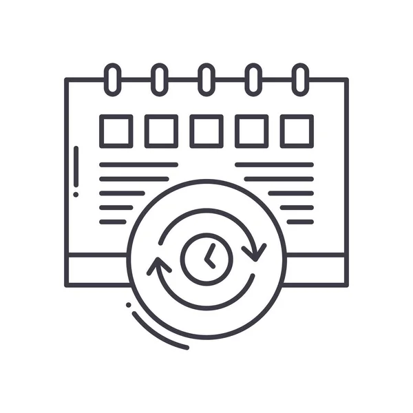 스케줄 컨셉트 아이콘, 선형외진 일러스트, 얇은 선 벡터, 웹 디자인 기호, 윤곽 기호, 흰색 배경에 editable 스트로크와 함께. — 스톡 벡터