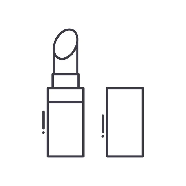 Lipstick pictogram, lineaire geïsoleerde illustratie, dunne lijn vector, web design teken, schets concept symbool met bewerkbare slag op witte achtergrond. — Stockvector