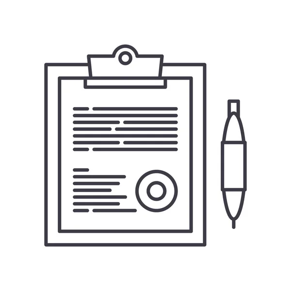 Icono de contrato de arrendamiento, ilustración lineal aislada, vector de línea delgada, signo de diseño web, símbolo de concepto de contorno con trazo editable sobre fondo blanco. — Vector de stock