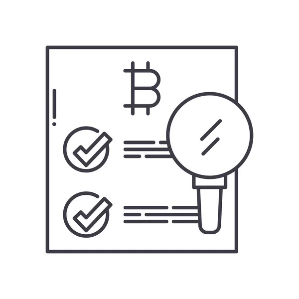 Ícone de confirmação de dados, ilustração isolada linear, vetor de linha fina, sinal de web design, símbolo de conceito de esboço com curso editável no fundo branco. —  Vetores de Stock