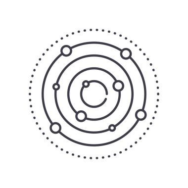 Veri merkezi resim simgesi, doğrusal izole edilmiş illüstrasyon, ince çizgi vektörü, web tasarım işareti, düzenlenebilir beyaz arkaplan üzerinde çizgi konsept sembolü.