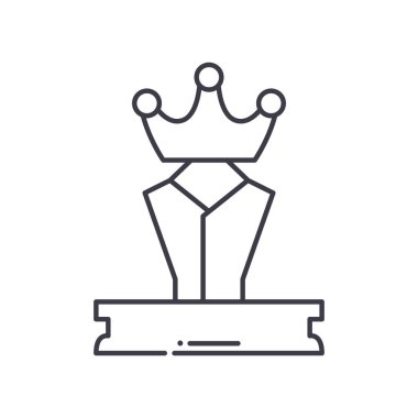 Crown cup simgesi, doğrusal izole edilmiş illüstrasyon, ince çizgi vektörü, web tasarım işareti, düzenlenebilir konsept sembolü beyaz arkaplan üzerinde.