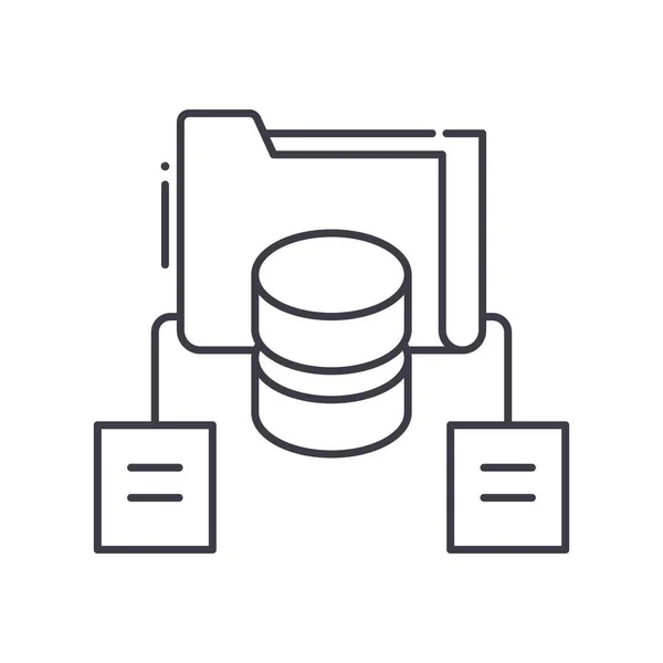 Datensicherungssymbol, linear isolierte Abbildung, dünner Linienvektor, Webdesign-Zeichen, Umrisskonzept-Symbol mit editierbarem Strich auf weißem Hintergrund. — Stockvektor