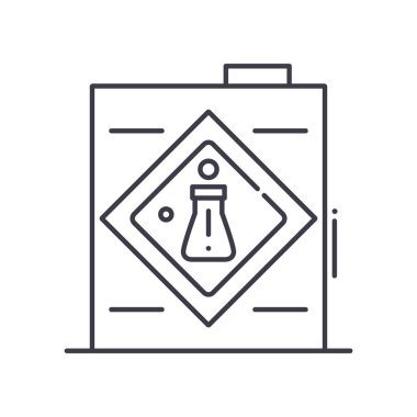 Tehlikeli simge, doğrusal izole edilmiş illüstrasyon, ince çizgi vektörü, web tasarım işareti, düzenlenebilir beyaz arkaplan üzerinde çizgi konsept sembolü.