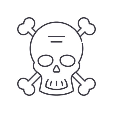 Tehlikeli simge, doğrusal izole edilmiş illüstrasyon, ince çizgi vektörü, web tasarım işareti, düzenlenebilir beyaz arkaplan üzerinde çizgi konsept sembolü.