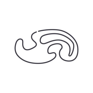 Eğri çizgi simgesi, doğrusal izole edilmiş illüstrasyon, ince çizgi vektörü, web tasarım işareti, düzenlenebilir çizgi konsept sembolü beyaz arkaplan üzerinde.