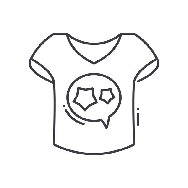 Aangepaste shirt pictogram, lineaire geïsoleerde illustratie, dunne lijn vector, web design teken, schets concept symbool met bewerkbare slag op witte achtergrond. — Stockvector