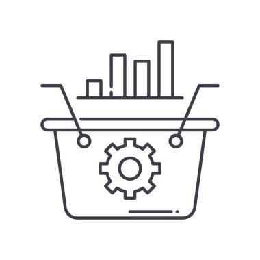 Talep analizi simgesi, doğrusal izole edilmiş illüstrasyon, ince çizgi vektörü, web tasarım işareti, düzenlenebilir çizgi konsept sembolü beyaz arkaplan üzerinde.