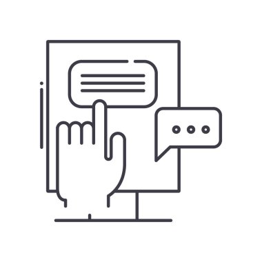 Dijital sancak konsepti simgesi, doğrusal izole edilmiş illüstrasyon, ince çizgi vektörü, web tasarım işareti, düzenlenebilir konsept sembolü beyaz arkaplan üzerinde.