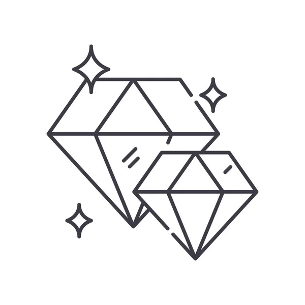 Gyémánt kép ikon, lineáris elszigetelt illusztráció, vékony vonal vektor, web design jel, vázlat koncepció szimbólum szerkeszthető stroke fehér háttér. — Stock Vector