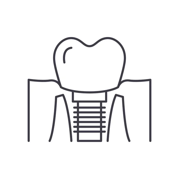 Ikona implantów dentystycznych, odizolowana ilustracja liniowa, wektor cienkiej linii, znak web design, symbol koncepcyjny zarysu z edytowalnym pociągnięciem na białym tle. — Wektor stockowy