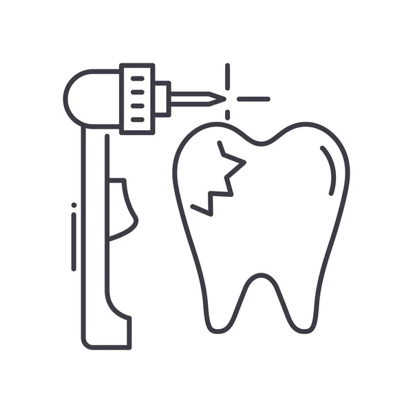 歯のアイコン、線形孤立イラスト、細い線ベクトル、ウェブデザイン、白い背景に編集可能なストロークとアウトラインコンセプトシンボル. — ストックベクタ