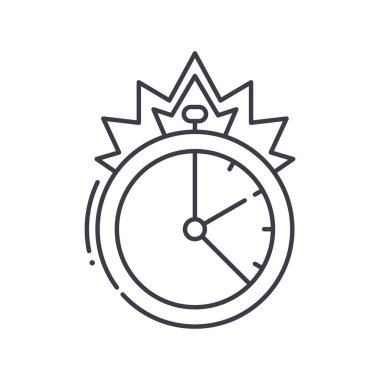 Teslim tarihi simgesi, doğrusal izole edilmiş illüstrasyon, ince çizgi vektörü, web tasarım işareti, düzenlenebilir çizgi konsept sembolü beyaz arkaplan üzerinde.