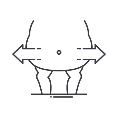 Gövde yağ simgesi, doğrusal izole edilmiş illüstrasyon, ince çizgi vektörü, web tasarım işareti, düzenlenebilir beyaz arkaplan üzerinde çizgi konsept sembolü.