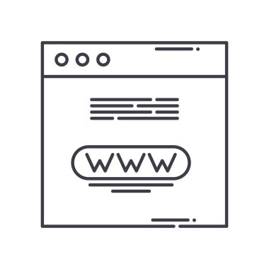 Alan adı simgesi, doğrusal izole edilmiş illüstrasyon, ince çizgi vektörü, web tasarım işareti, düzenlenebilir beyaz arkaplan üzerinde çizgi konsept sembolü.