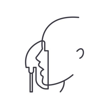 Solunum simgesi, doğrusal izole edilmiş illüstrasyon, ince çizgi vektörü, web tasarım işareti, düzenlenebilir çizgi konsept sembolü beyaz arkaplan üzerinde.