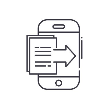 Dijital kağıt simgesi, doğrusal izole edilmiş illüstrasyon, ince çizgi vektörü, web tasarım işareti, düzenlenebilir konsept sembolü beyaz arkaplan üzerinde..