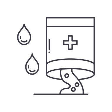 İlaç endüstrisi ikonu, doğrusal izole edilmiş illüstrasyon, ince çizgi vektörü, web tasarım işareti, düzenlenebilir konsept sembolü beyaz arkaplan üzerinde.