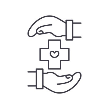 Kişisel sağlık ikonu, doğrusal izole edilmiş illüstrasyon, ince çizgi vektörü, web tasarım işareti, beyaz arkaplanda düzenlenebilir inme ile ana kavram sembolü.