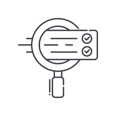 Kişisel değerlendirme simgesi, doğrusal izole edilmiş illüstrasyon, ince çizgi vektörü, web tasarım işareti, düzenlenebilir beyaz arkaplan üzerinde çizgi konsept sembolü.