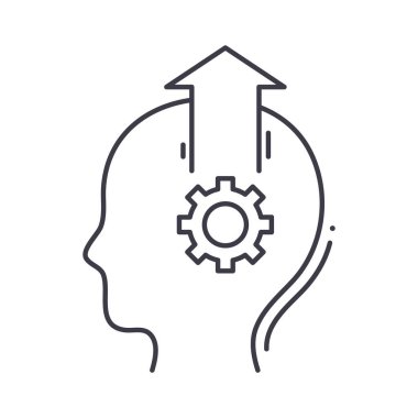 Kişisel verimlilik simgesi, doğrusal izole edilmiş illüstrasyon, ince çizgi vektörü, web tasarım işareti, düzenlenebilir beyaz arkaplan üzerinde çizgi konsept sembolü.