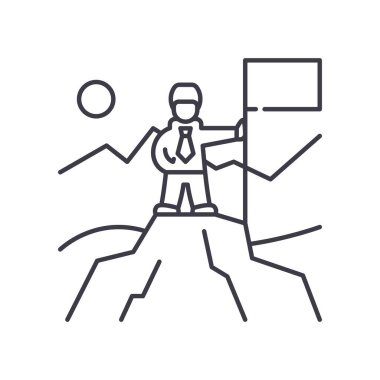 Kişisel görev simgesi, doğrusal izole edilmiş illüstrasyon, ince çizgi vektörü, web tasarım işareti, düzenlenebilir çizgi konsept sembolü beyaz arkaplan üzerinde.