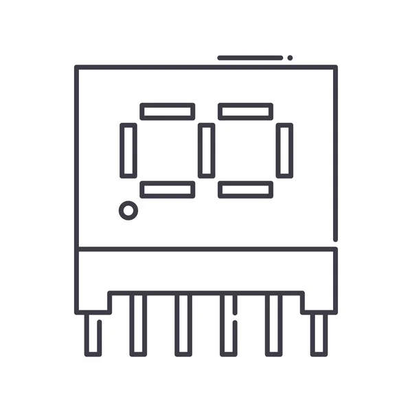 Ikona elektronického zobrazovacího zařízení, lineární izolovaná ilustrace, vektor tenké čáry, web design sign, koncept obrysu symbol s upravitelným tahem na bílém pozadí. — Stockový vektor