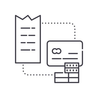 Ödeme kaydırma simgesi, doğrusal izole resimleme, ince çizgi vektörü, web tasarım işareti, düzenlenebilir çizgi konsept sembolü beyaz arkaplan üzerinde.