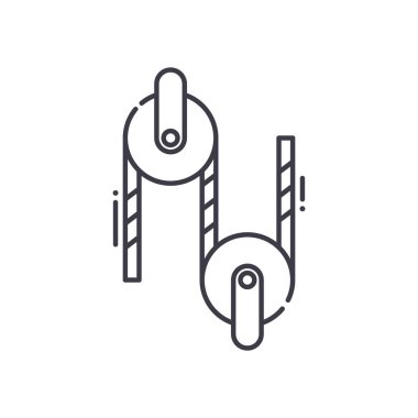 Fizik simgesi, doğrusal izole edilmiş illüstrasyon, ince çizgi vektörü, web tasarım işareti, düzenlenebilir konsept sembolü beyaz arkaplan üzerinde.