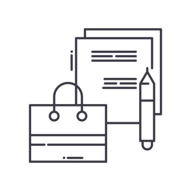 Pazar raporu simgesi, doğrusal izole edilmiş illüstrasyon, ince çizgi vektörü, web tasarım işareti, düzenlenebilir beyaz arkaplan üzerinde çizgi konsept sembolü.