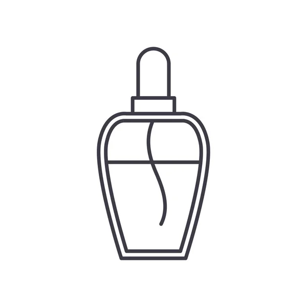 Icono de botella de perfume, ilustración lineal aislada, vector de línea delgada, signo de diseño web, símbolo de concepto de contorno con trazo editable sobre fondo blanco. — Vector de stock