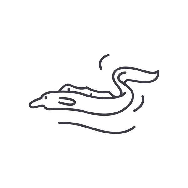 Icona di anguilla, illustrazione lineare isolata, vettore a linea sottile, segno di disegno web, simbolo del concetto di contorno con tratto modificabile su sfondo bianco. — Vettoriale Stock