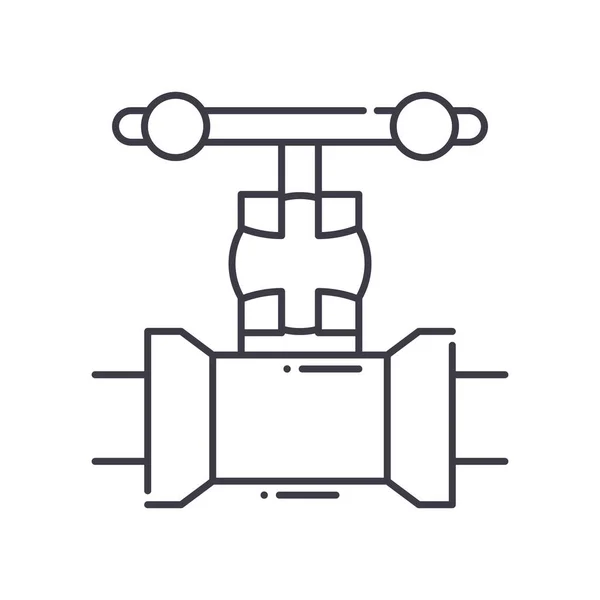 Ícone de válvulas de encanamento, ilustração isolada linear, vetor de linha fina, sinal de web design, símbolo de conceito de contorno com curso editável no fundo branco. —  Vetores de Stock