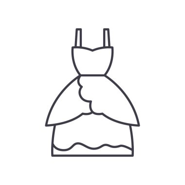 Simge giyin, doğrusal izole resimleme, ince çizgi vektörü, web tasarım işareti, düzenlenebilir konsept sembolü beyaz arkaplan üzerinde.