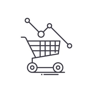 Pazar eğilimleri simgesi, doğrusal izole edilmiş illüstrasyon, ince çizgi vektörü, web tasarım işareti, düzenlenebilir konsept sembolü beyaz arkaplan üzerinde.