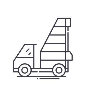 Yığın araba simgesi, doğrusal izole illüstrasyon, ince çizgi vektörü, web tasarım işareti, düzenlenebilir çizgi konsept sembolü beyaz arkaplan üzerinde.