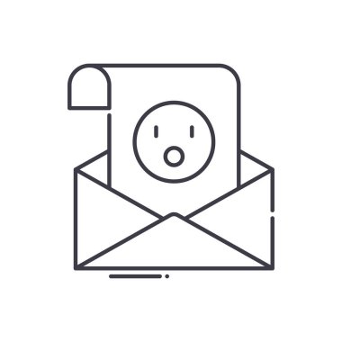 E- posta simgesi, doğrusal izole edilmiş illüstrasyon, ince çizgi vektörü, web tasarım işareti, düzenlenebilir beyaz arkaplan üzerinde çizgi konsept sembolü.