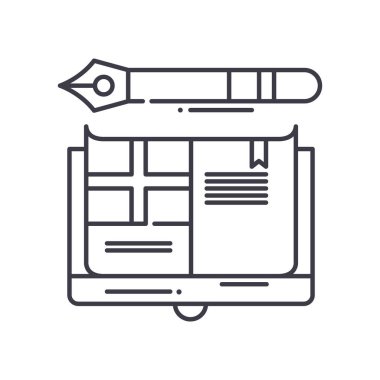 İngilizce simge, doğrusal izole edilmiş illüstrasyon, ince çizgi vektörü, web tasarım işareti, düzenlenebilir konsept sembolü beyaz arkaplan üzerinde.