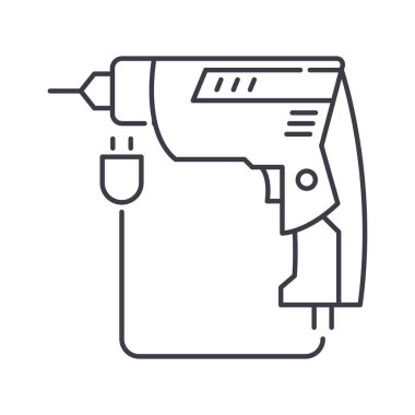 Elektrik sondaj simgesi, doğrusal izole edilmiş illüstrasyon, ince çizgi vektörü, web tasarım işareti, düzenlenebilir beyaz arkaplan üzerinde çizgi konsept sembolü.