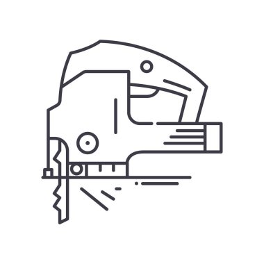 Elektrikli yapboz simgesi, doğrusal izole edilmiş illüstrasyon, ince çizgi vektörü, web tasarım işareti, düzenlenebilir konsept sembolü beyaz arkaplan üzerinde.