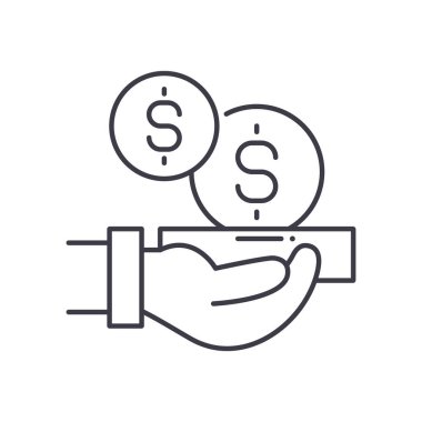 Ödeme servisi simgesi, doğrusal izole edilmiş illüstrasyon, ince çizgi vektörü, web tasarım işareti, düzenlenebilir çizgi konsept sembolü beyaz arkaplan üzerinde.