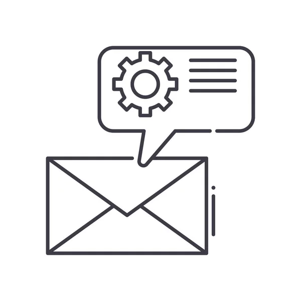 E-Mail-Unterstützungs-Symbol, linear isolierte Illustration, dünner Linienvektor, Webdesign-Zeichen, Umrisskonzept-Symbol mit editierbarem Strich auf weißem Hintergrund. — Stockvektor