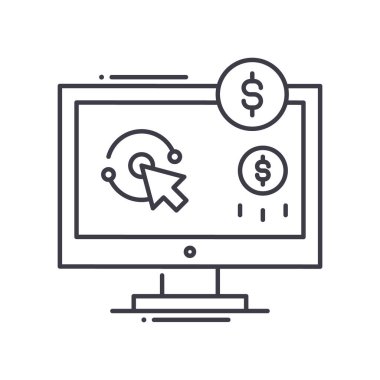 Ödeme seçenekleri simgesi, doğrusal izole resimleme, ince çizgi vektörü, web tasarım işareti, düzenlenebilir çizgi konsept sembolü beyaz arkaplan üzerinde.