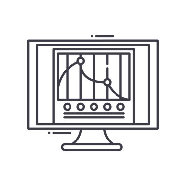 Eşitleştirici program simgesi, doğrusal izole edilmiş illüstrasyon, ince çizgi vektörü, web tasarım işareti, düzenlenebilir konsept sembolü beyaz arkaplan üzerinde.