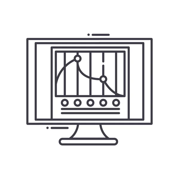 Icono del programa de ecualizador, ilustración lineal aislada, vector de línea delgada, signo de diseño web, símbolo de concepto de contorno con trazo editable sobre fondo blanco. — Vector de stock