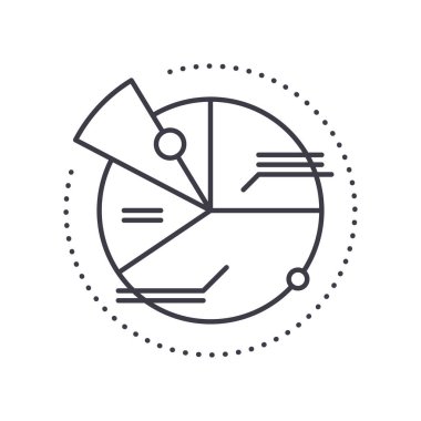 Pazar analiz simgesi, doğrusal izole edilmiş illüstrasyon, ince çizgi vektörü, web tasarım işareti, düzenlenebilir beyaz arkaplan üzerinde çizgi konsept sembolü.