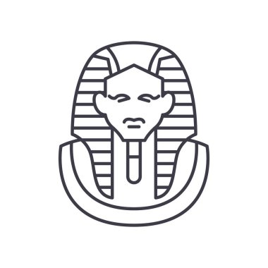 Pharaon simgesi, doğrusal izole edilmiş illüstrasyon, ince çizgi vektörü, web tasarım işareti, düzenlenebilir beyaz arkaplan üzerinde çizgi konsept sembolü.