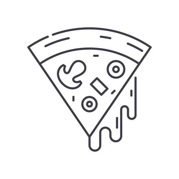 Ikona plasterka pizzy, odizolowana ilustracja liniowa, wektor cienkiej linii, znak projektu strony internetowej, symbol koncepcji zarysu z edytowalnym pociągnięciem na białym tle. — Wektor stockowy