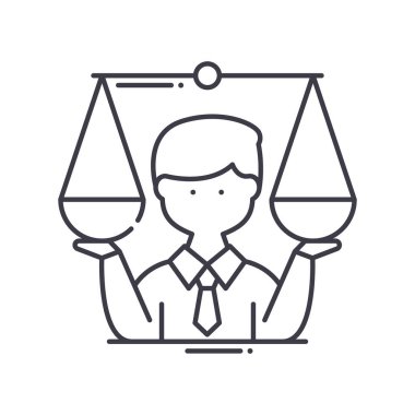 Etik simgesi, doğrusal izole edilmiş illüstrasyon, ince çizgi vektörü, web tasarım işareti, düzenlenebilir beyaz arkaplan üzerinde çizgi konsept sembolü.