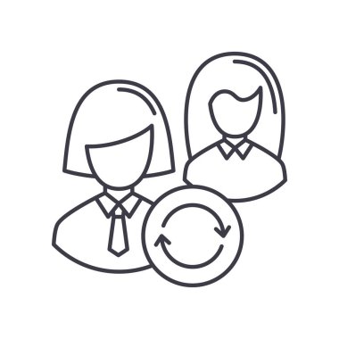 Kişisel ciro simgesi, doğrusal izole edilmiş illüstrasyon, ince çizgi vektörü, web tasarım işareti, düzenlenebilir konsept sembolü beyaz arkaplan üzerinde.